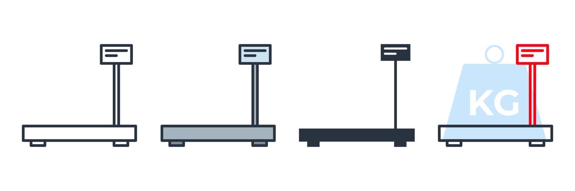 Ilustración de vector de logotipo de icono de escala industrial. plantilla de símbolo de escala digital de almacén para la colección de diseño gráfico y web
