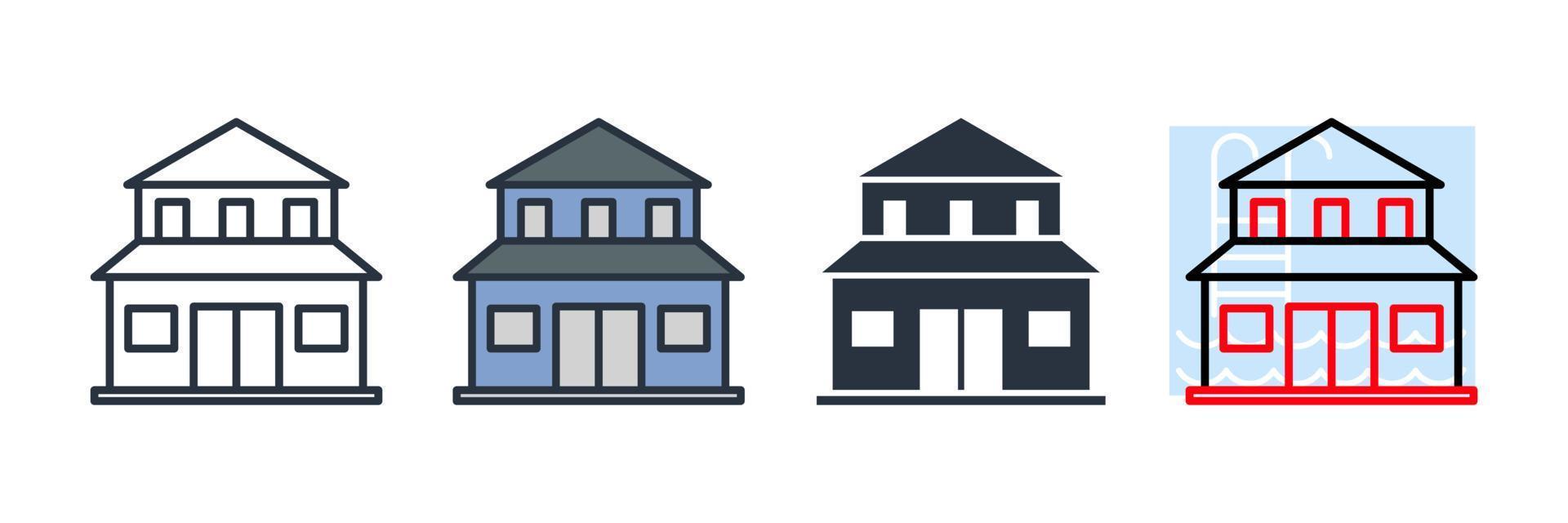 Real Estate Property icon logo vector illustration. villa symbol template for graphic and web design collection