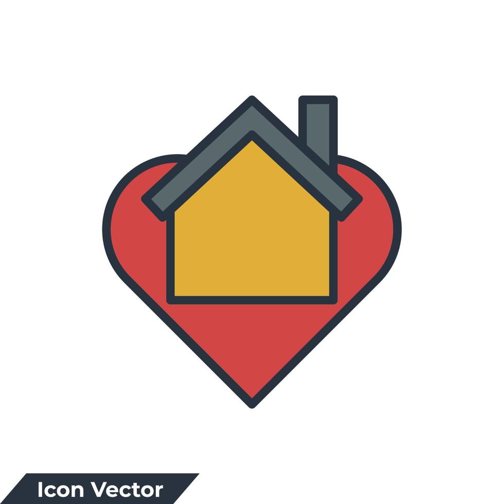 ilustración de vector de logotipo de icono de casa de ensueño. plantilla de símbolo de amor y casa para la colección de diseño gráfico y web