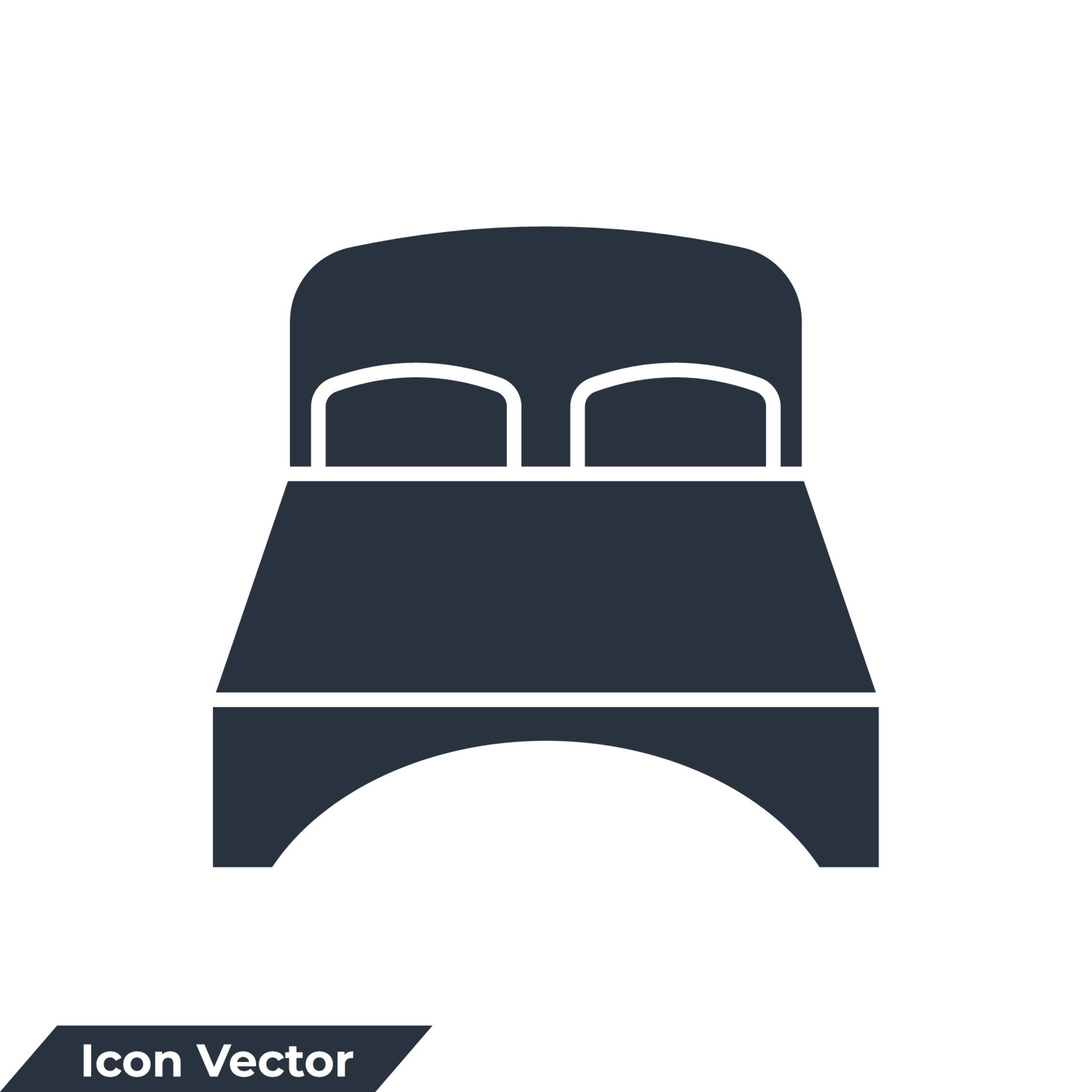 bedroom icon logo vector illustration. double bed symbol template for