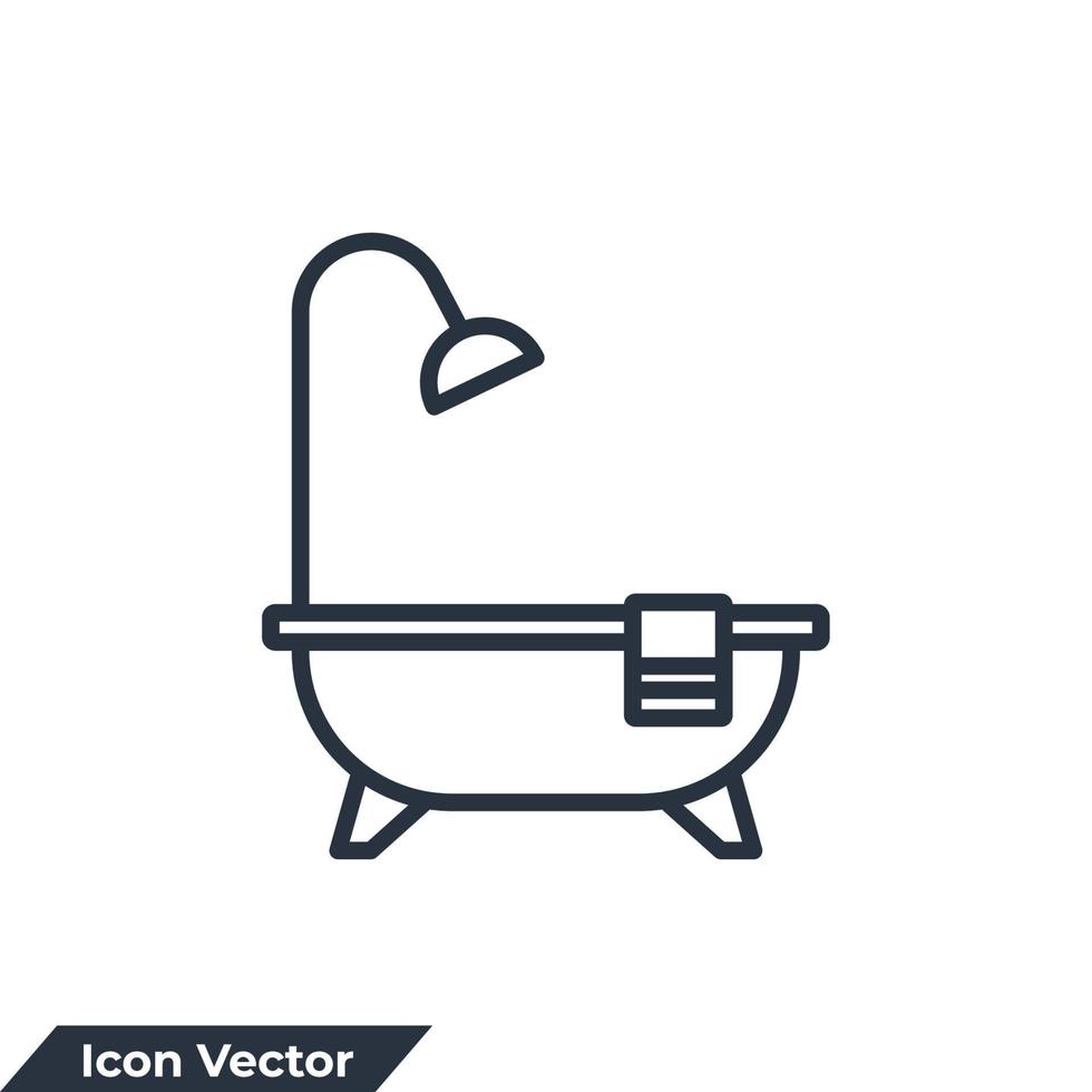 ilustración de vector de logotipo de icono de baño. plantilla de símbolo de muebles de baño para colección de diseño gráfico y web