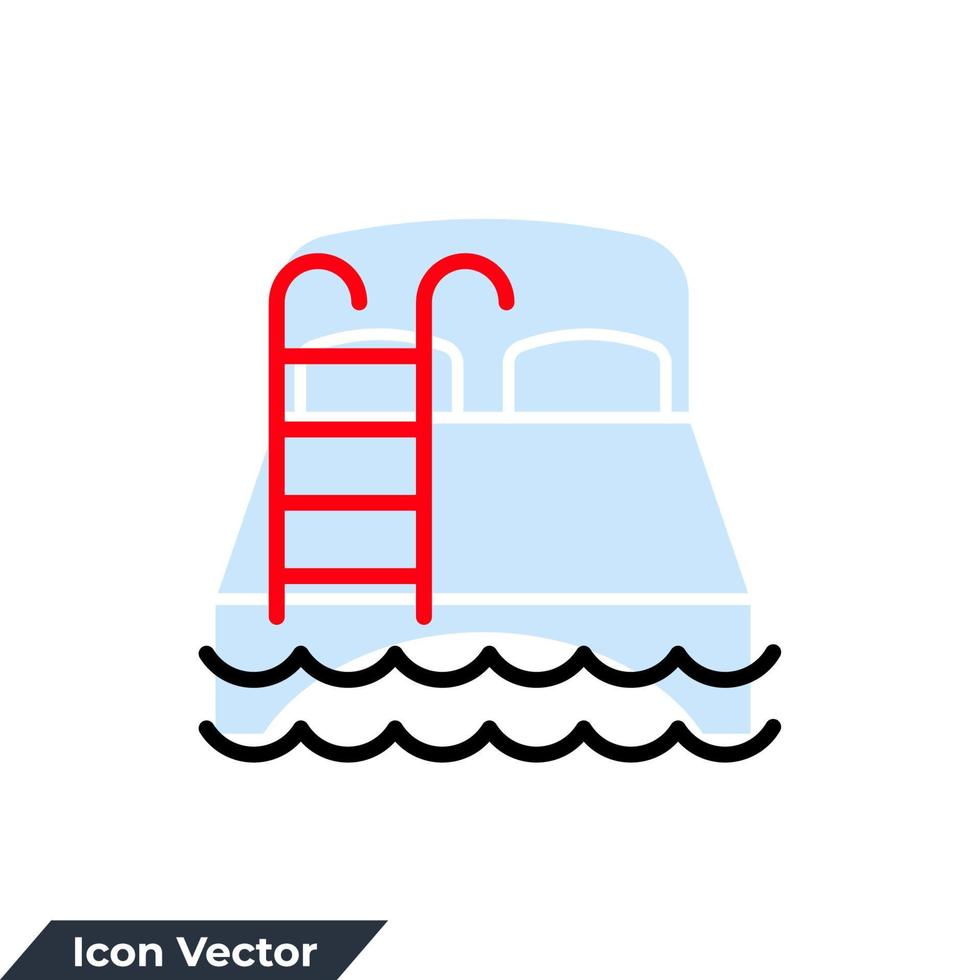 Ilustración de vector de logotipo de icono de piscina. plantilla de símbolo de piscina para la colección de diseño gráfico y web