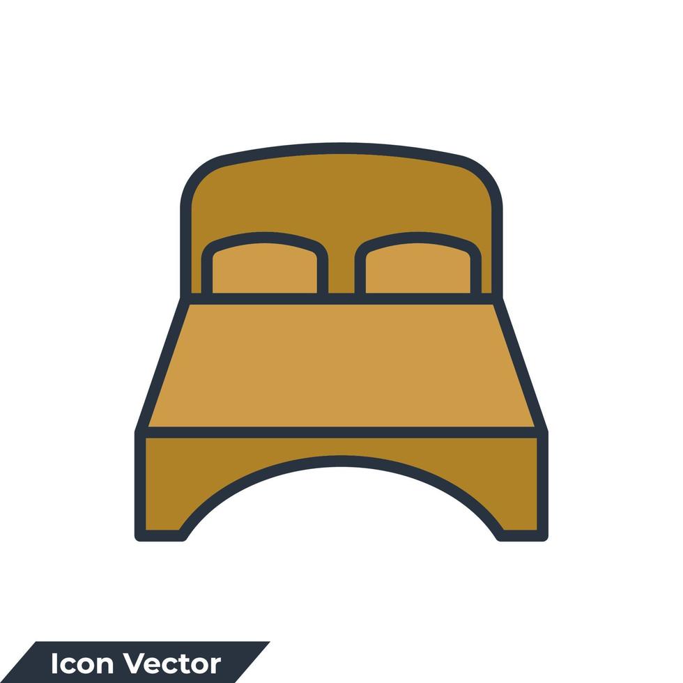 bedroom icon logo vector illustration. double bed symbol template for graphic and web design collection