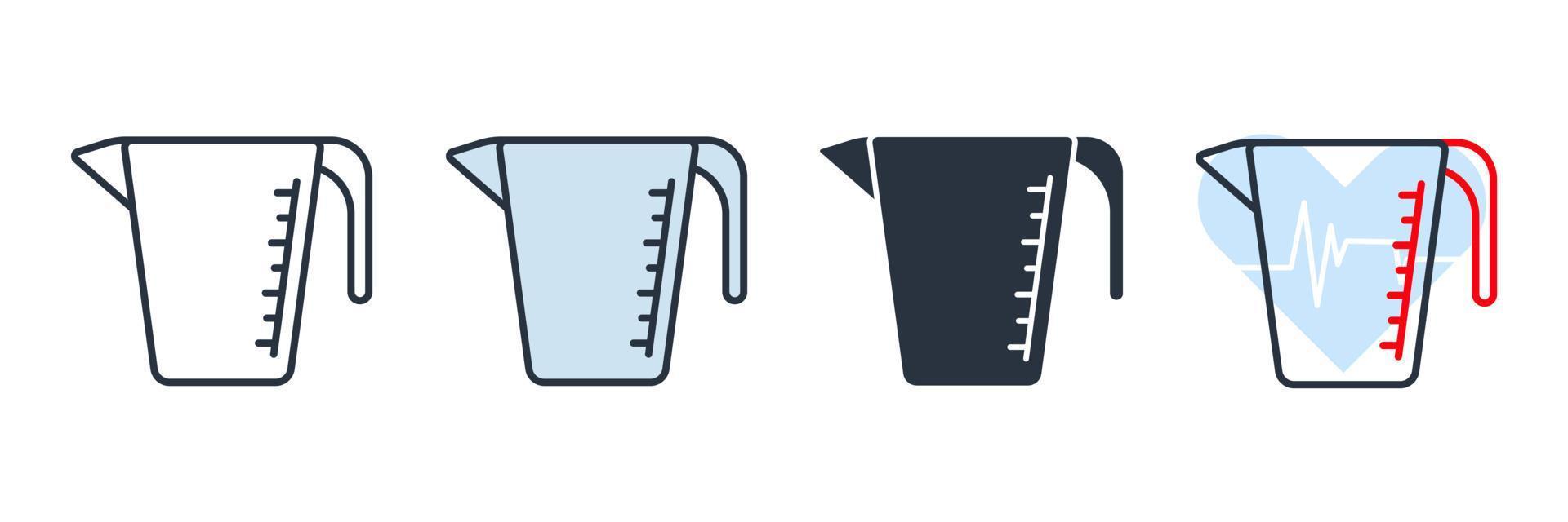 measuring cup icon logo vector illustration. cup symbol template for graphic and web design collection