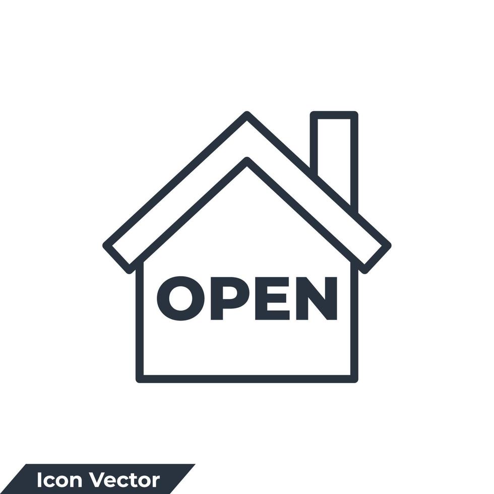 House open icon logo vector illustration. house symbol template for graphic and web design collection