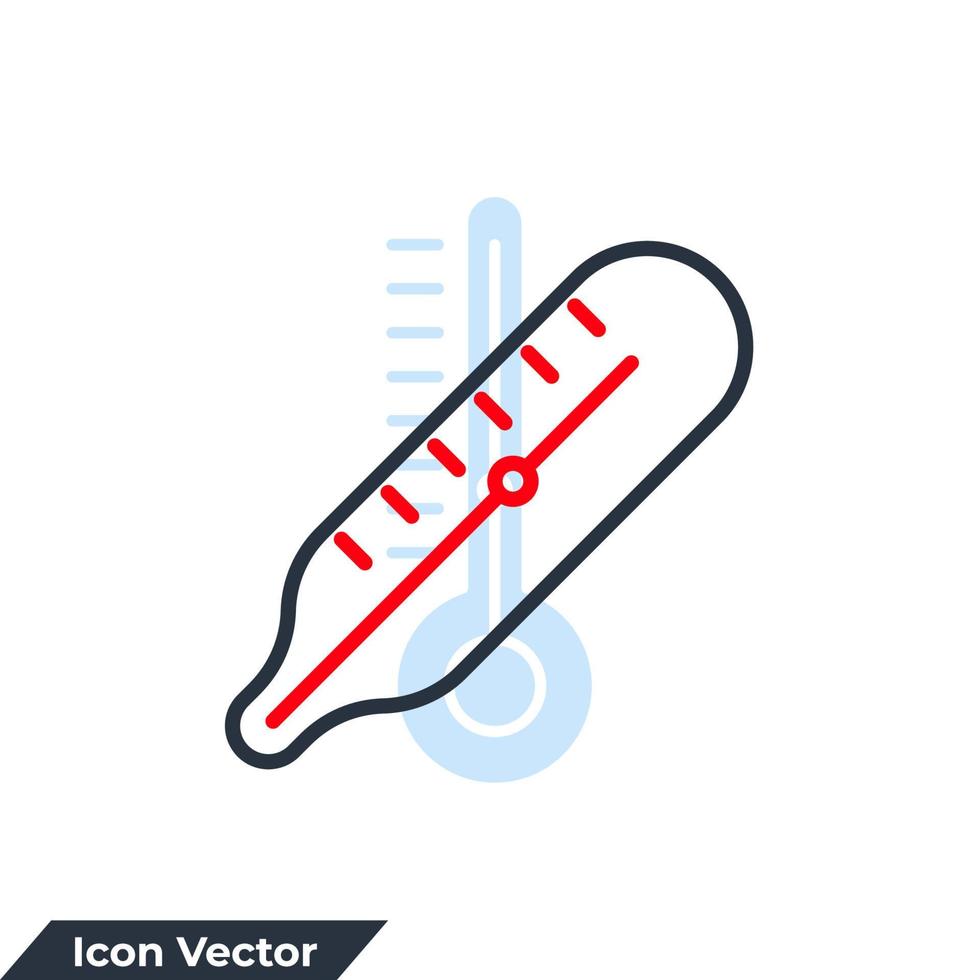 Ilustración de vector de logotipo de icono de termómetro. plantilla de símbolo de medición para la colección de diseño gráfico y web