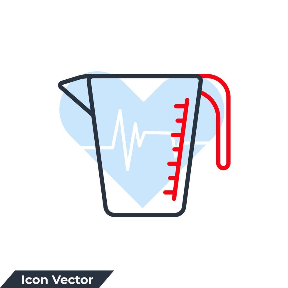 Ilustración de vector de logotipo de icono de taza de medición. plantilla de símbolo de copa para la colección de diseño gráfico y web