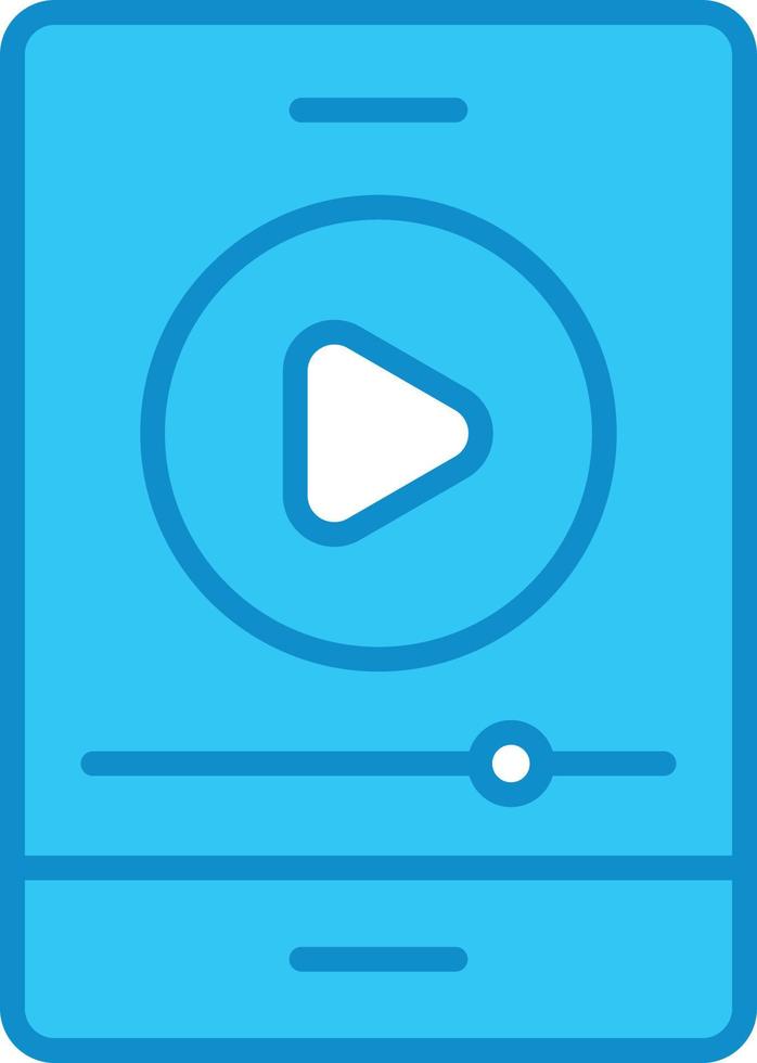 Video Tutorial Line Filled Blue vector