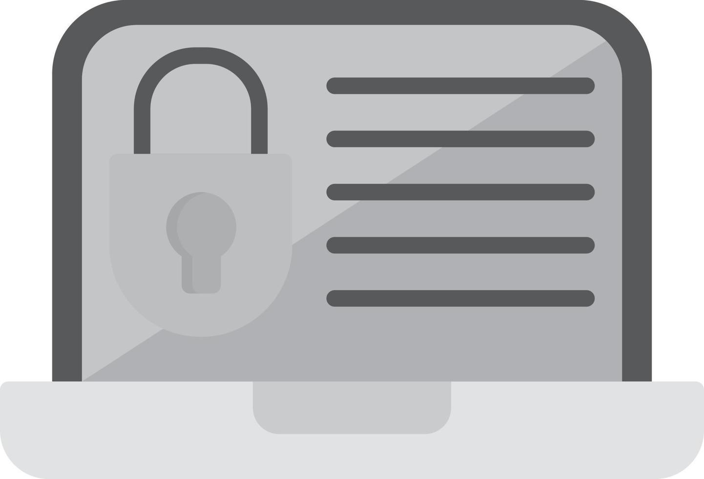 Laptop Security Flat Greyscale vector