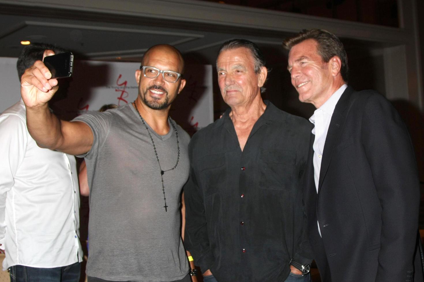 LOS ANGELES, AUG 15 - Terrell Tilford, Peter Bergman, Eric Braeden at the The Young and The Restless Fan Club Event at the Universal Sheraton Hotel on August 15, 2015 in Universal City, CA photo