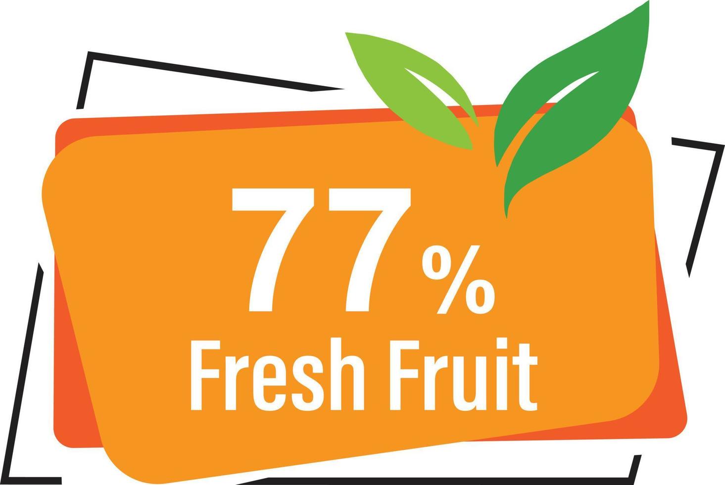 percentage fresh fruit rectangular and half polygonal design element vector illustration for promo sign label on white background with fantastic font and blue white color