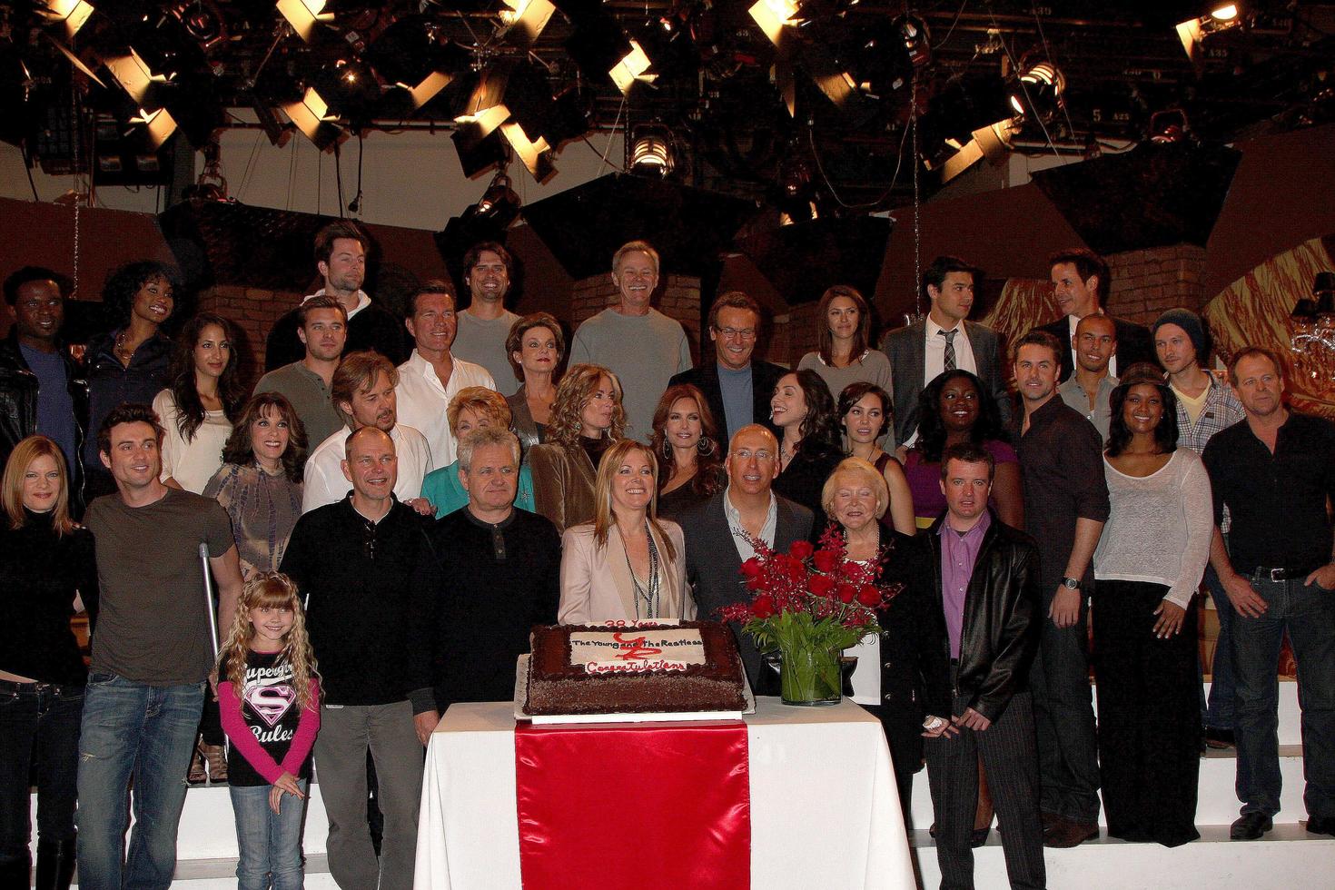 LOS ANGELES, MAR 24 - Young and Restless Cast , producers at the Young and Restless 38th Anniversary On Set Press Party at CBS Television City on March 24, 2011 in Los Angeles, CA photo