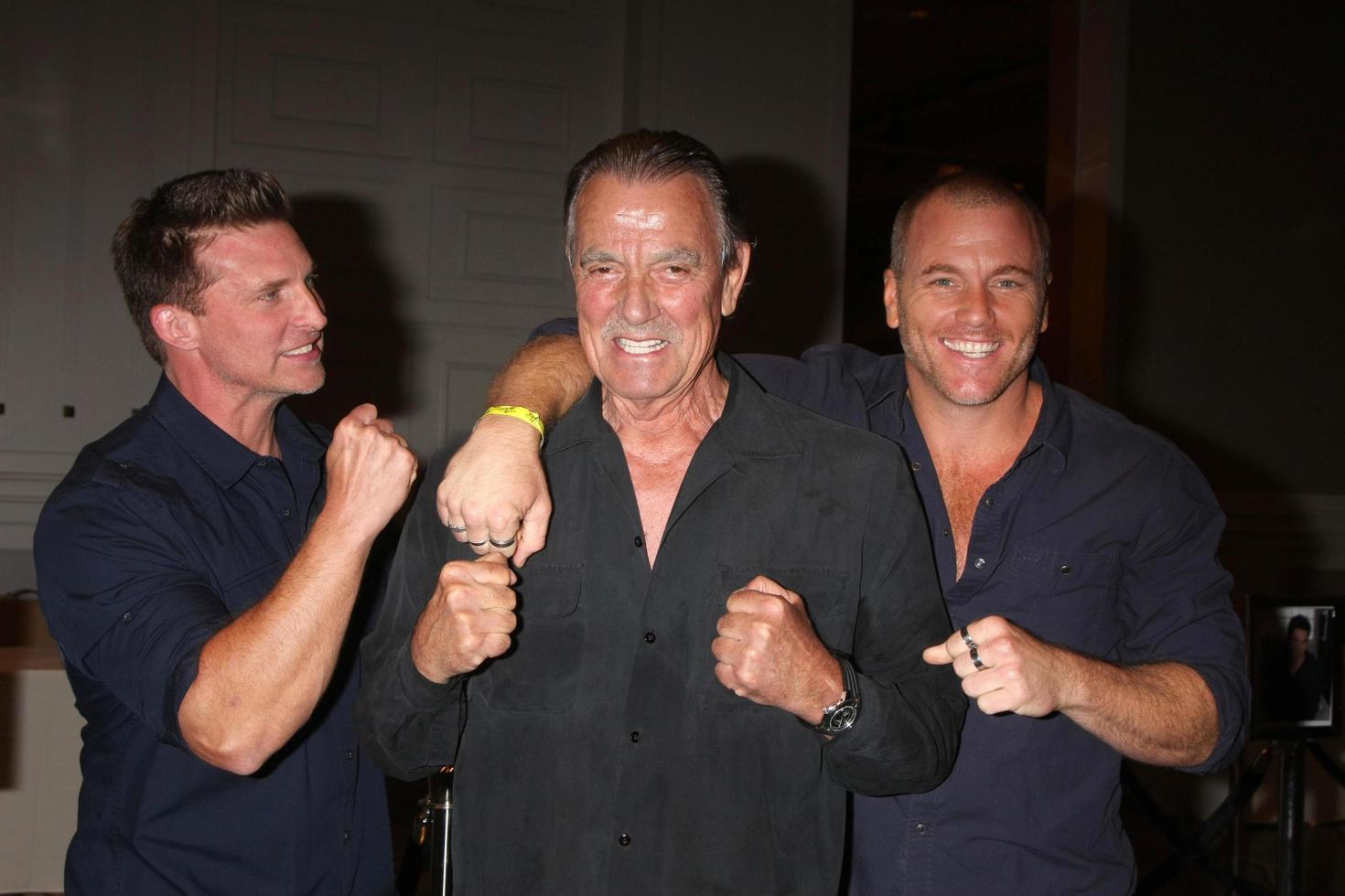 LOS ANGELES, AUG 15 - Steve Burton, Eric Braeden, Sean Carrigan at the The Young and The Restless Fan Club Event at the Universal Sheraton Hotel on August 15, 2015 in Universal City, CA photo