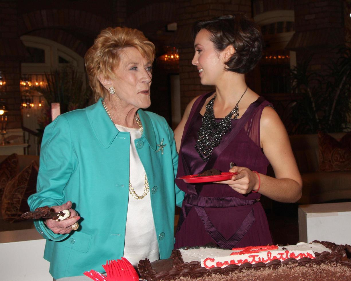 LOS ANGELES, MAR 24 - Jeanne Cooper, Emily O Brien at the Young and Restless 38th Anniversary On Set Press Party at CBS Television City on March 24, 2011 in Los Angeles, CA photo