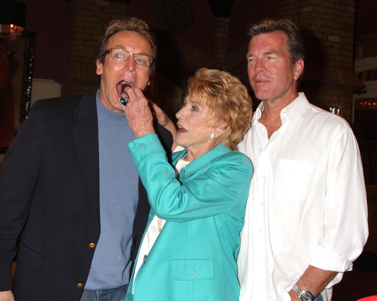 LOS ANGELES, MAR 24 - Doug Davidson, Jeanne Cooper, Peter Bergman at the Young and Restless 38th Anniversary On Set Press Party at CBS Television City on March 24, 2011 in Los Angeles, CA photo