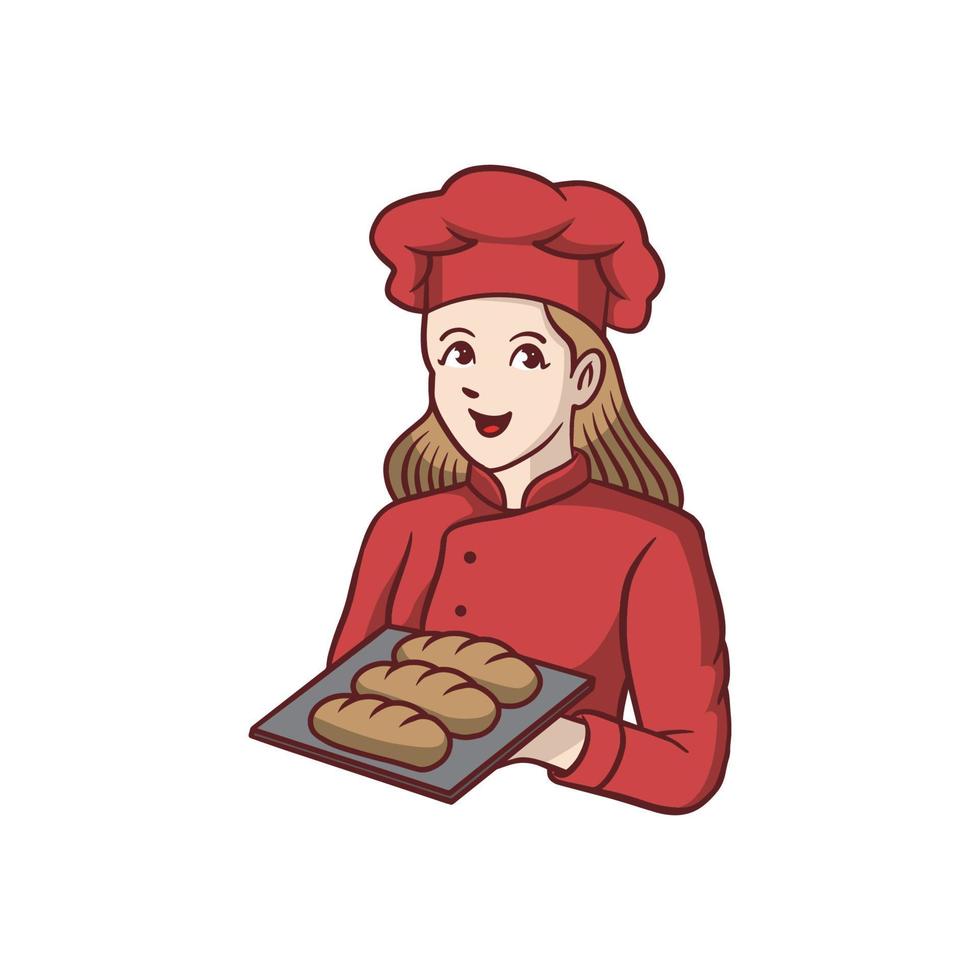 Beauty Chef Mascot vector