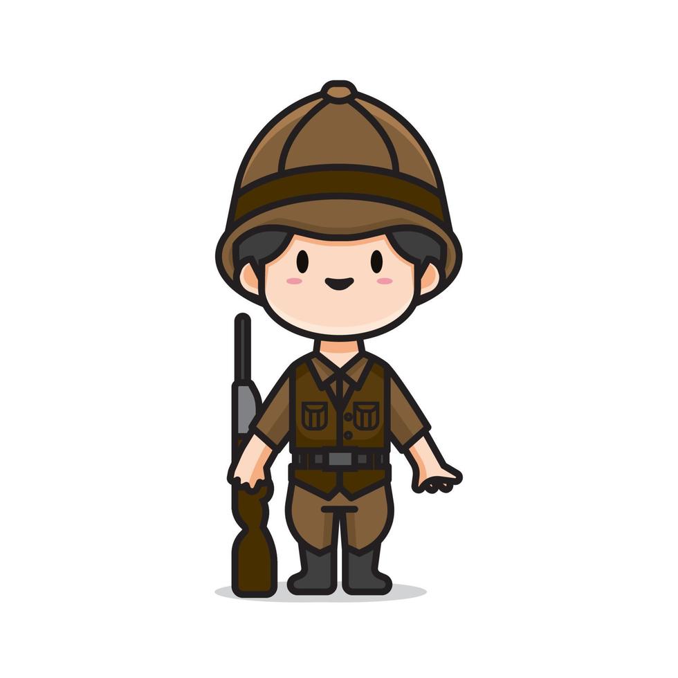 cute safari hunter vector