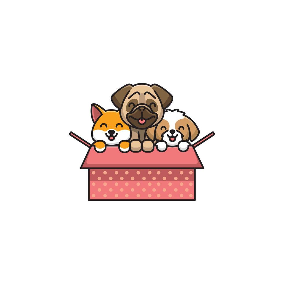 gift dog vector cute