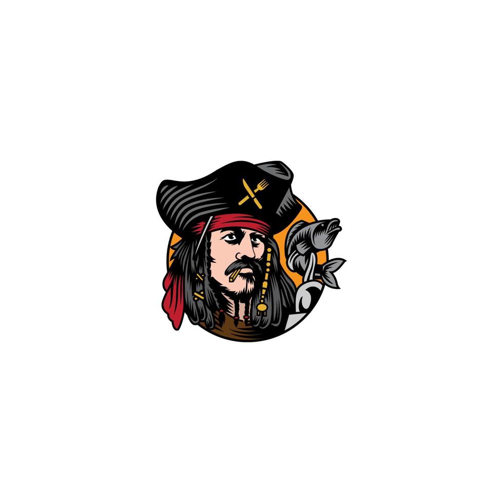 logotipo de la mascota de los piratas vector