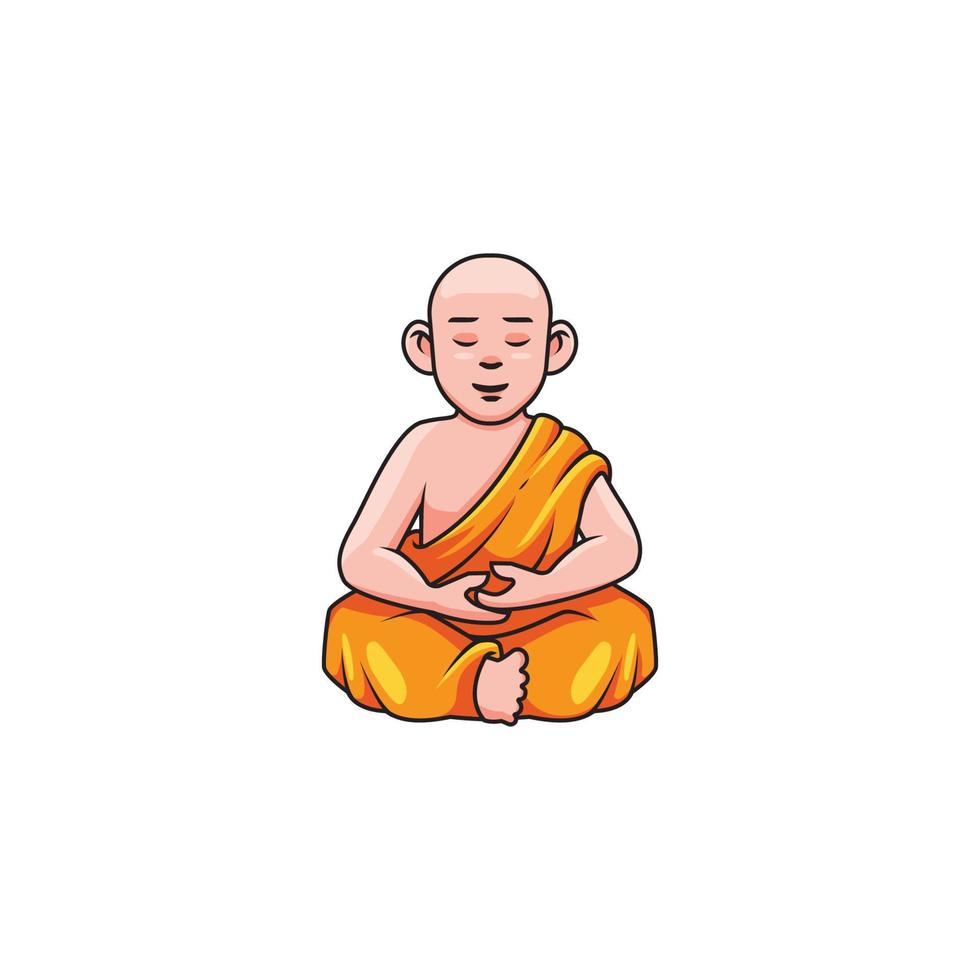 monk yoga mascot vector