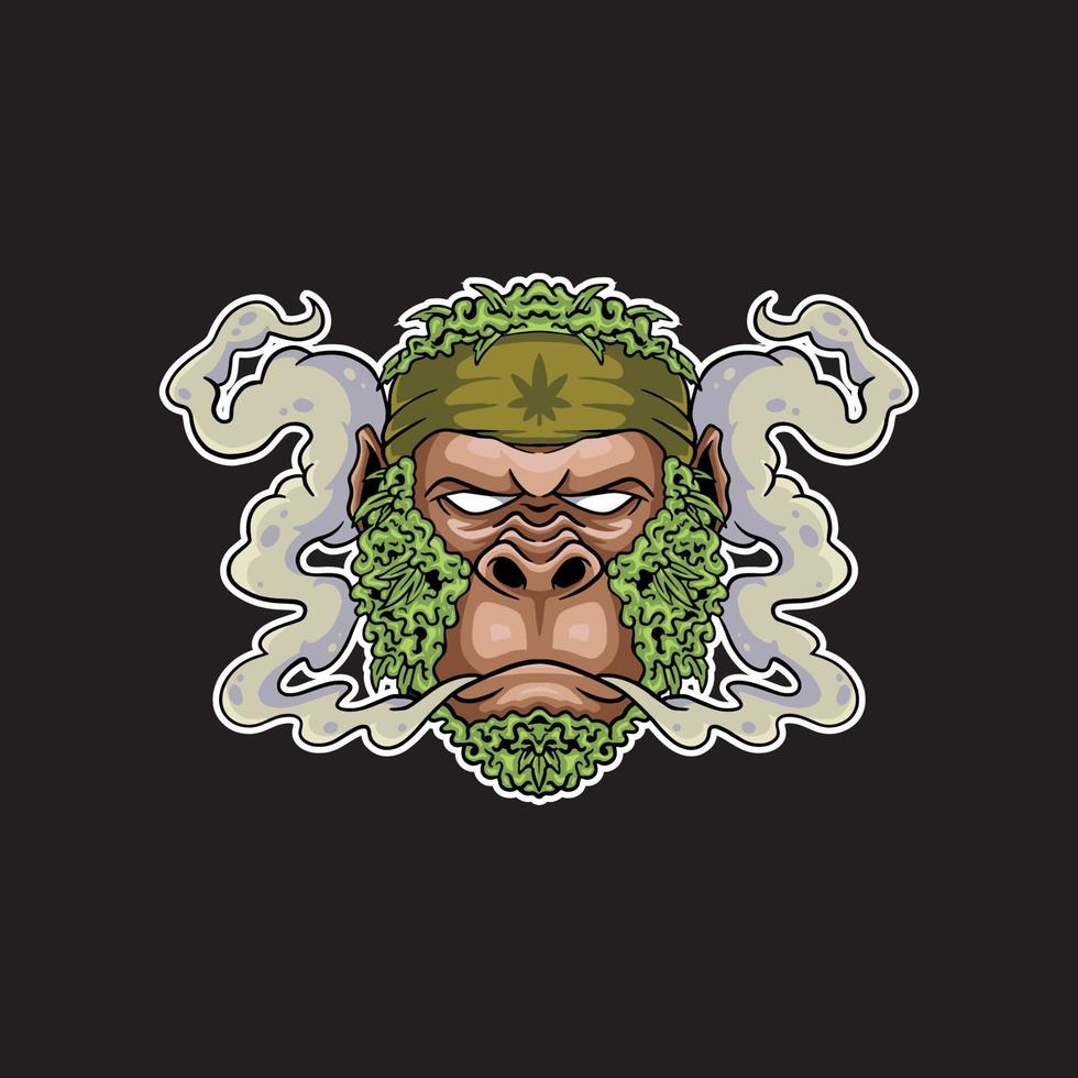 monkey smoke mascot vector