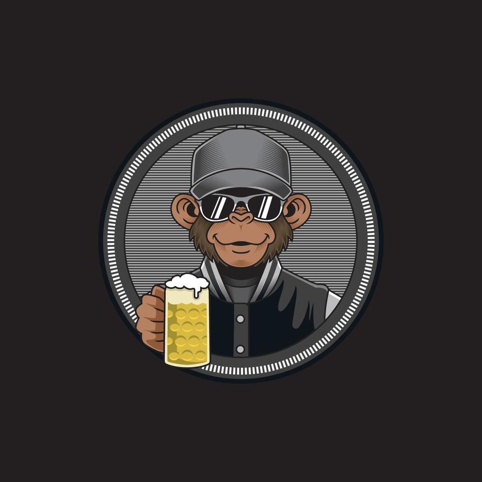 drunk monkey vector