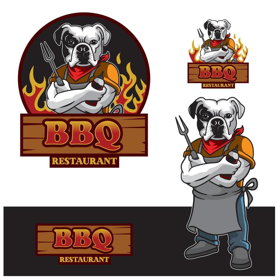 mascot bbq restaurant vector