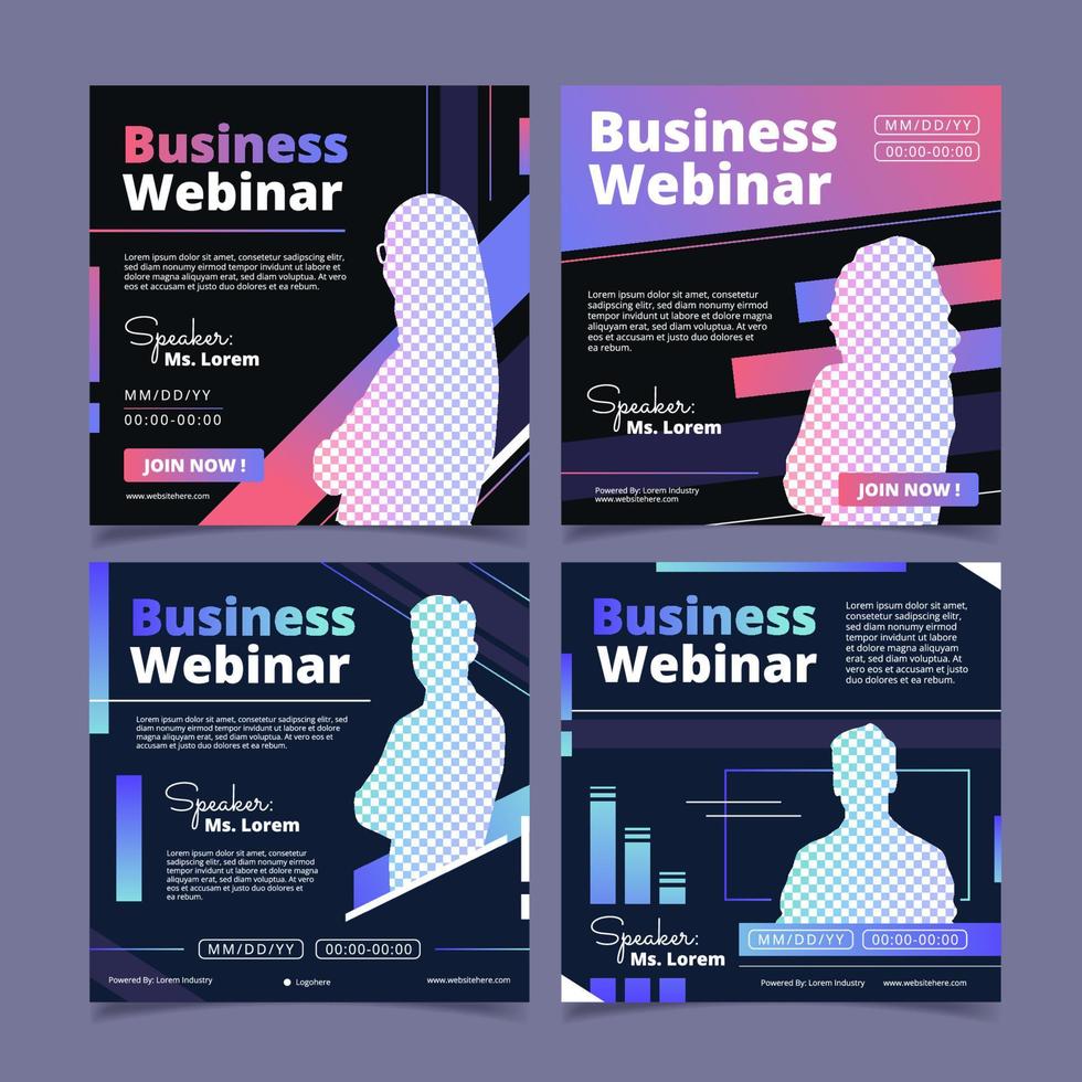 Business Webinar Social Media Post vector