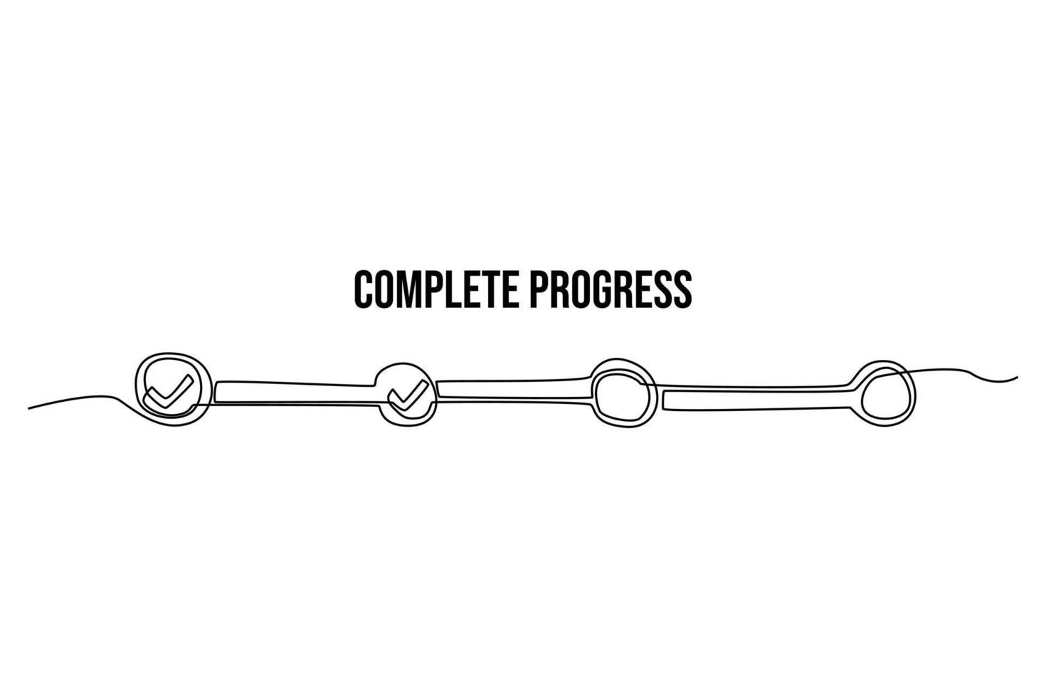 Continuous one line drawing checklist to project progress. Measurement and performance level concept. Single line draw design vector graphic illustration.