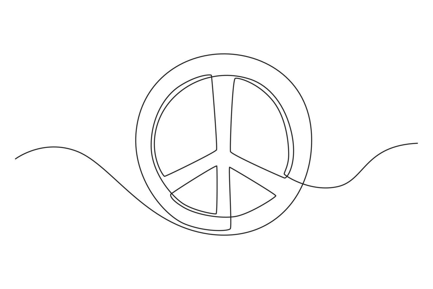 Continuous one line drawing peace icon. Peace day concept. Single line draw design vector graphic illustration.