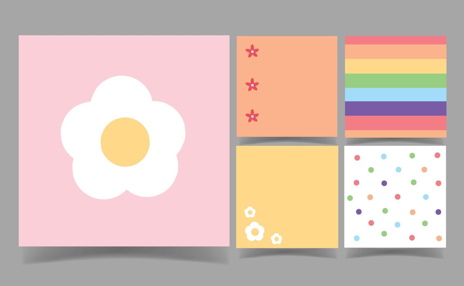 plantilla de notas de memo de colores pastel para el diseño de tarjetas de reserva de chatarra de saludo. fondo abstracto. papel de regalo de papel pintado. vector