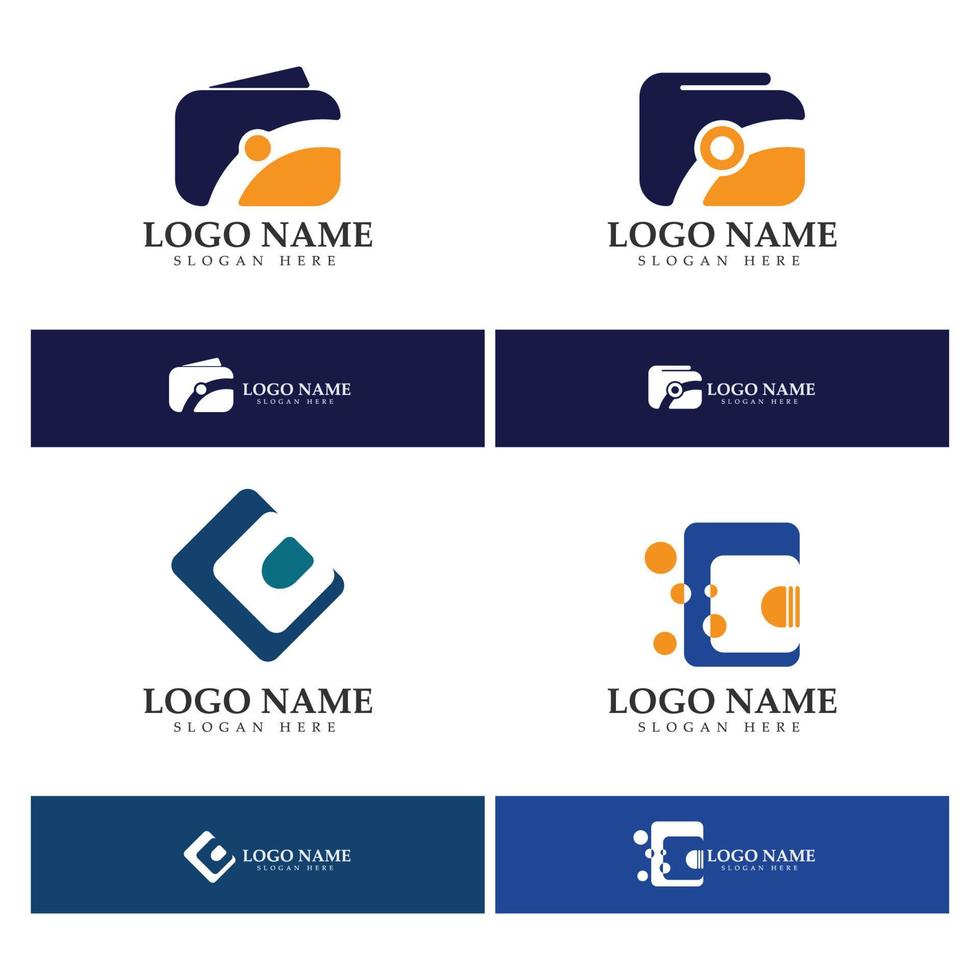 e-wallet logo design icon vector