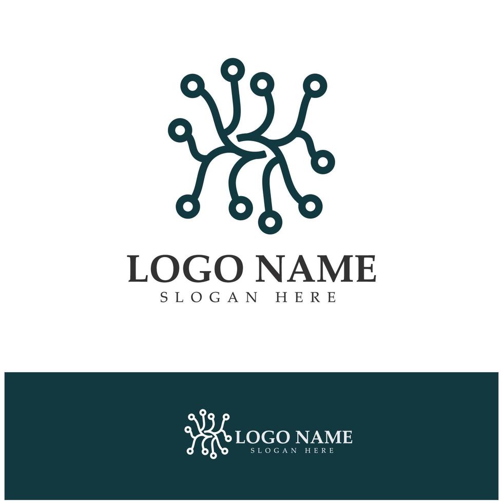 Neuron logo or nerve cell logo design,molecule logo illustration template icon with vector concept