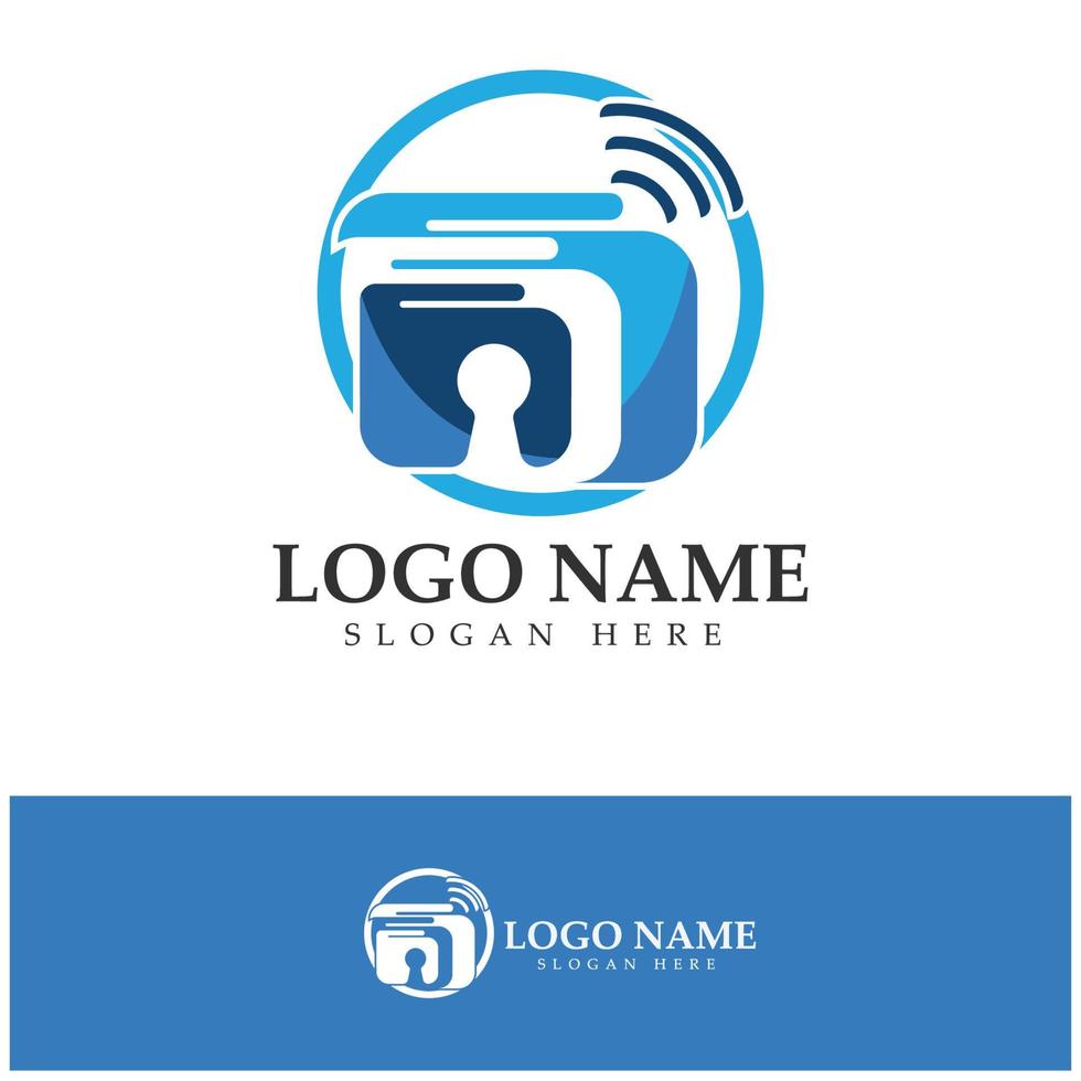 e-wallet logo design icon vector