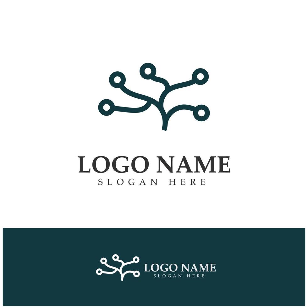 Neuron logo or nerve cell logo design,molecule logo illustration template icon with vector concept