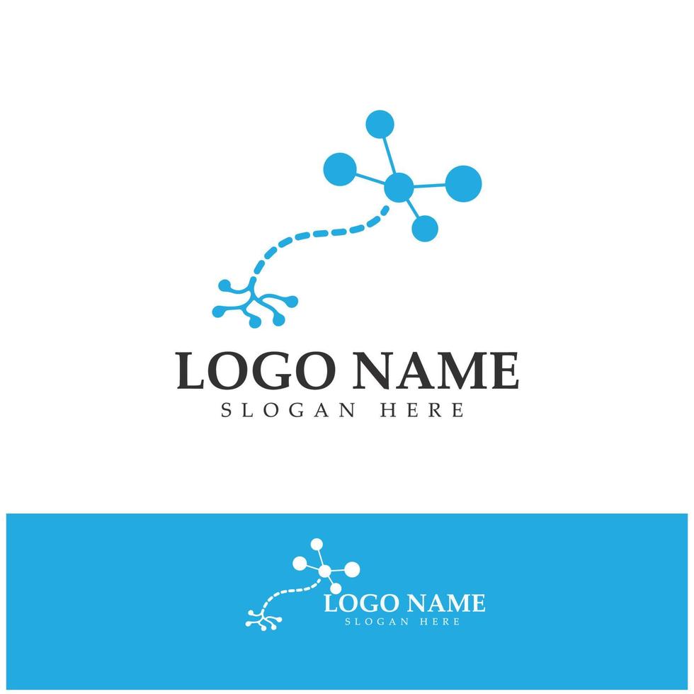 Neuron logo or nerve cell logo design,molecule logo illustration template icon with vector concept