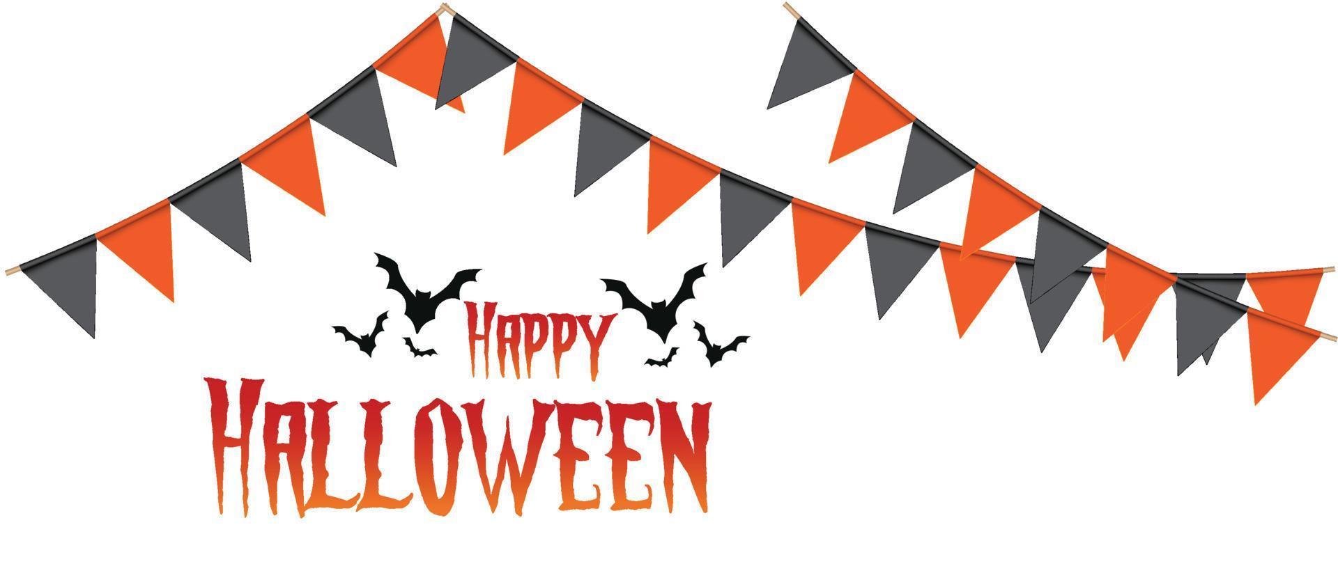 Happy halloween background. Garland of colored flags. Festive flags for decoration. Garlands of flags on a white background.Vector illustration. vector