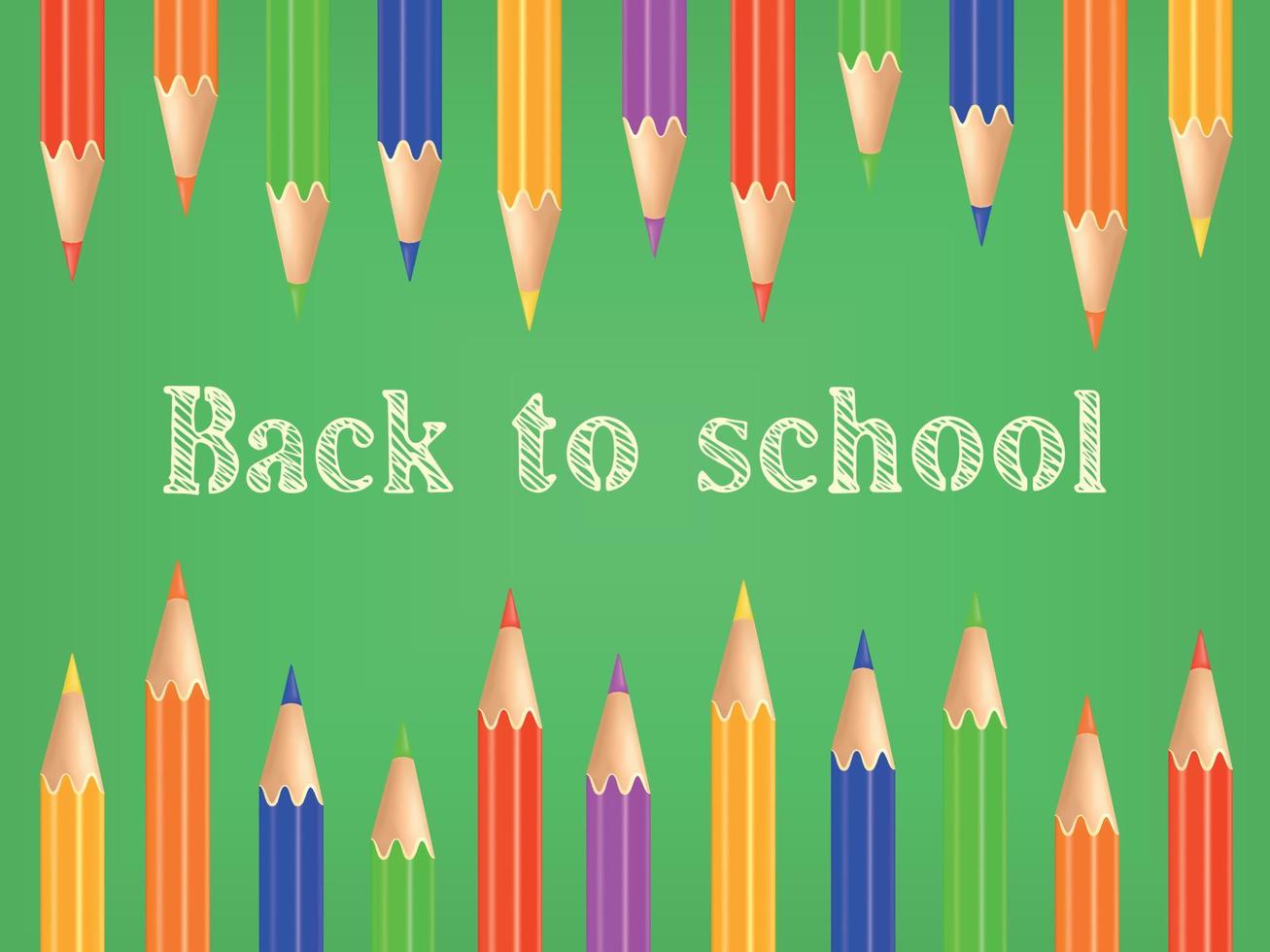 Back to school background template with colored pencils concept of drawing and education banner vector