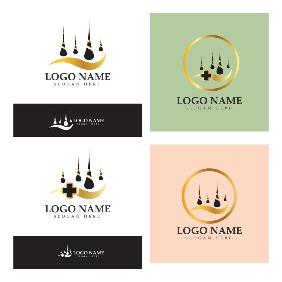 Hair treatment logo removal logo vector image design illustration