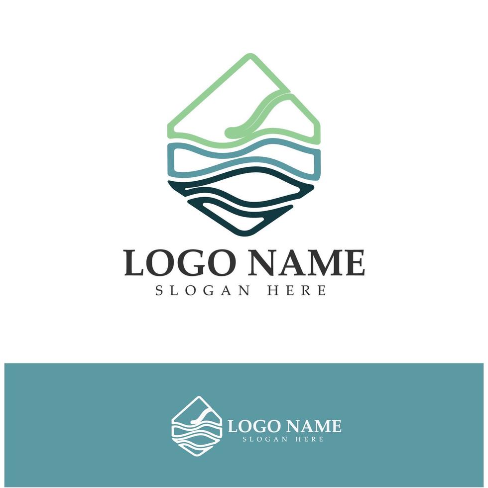 River Logo vector icon illustration design template