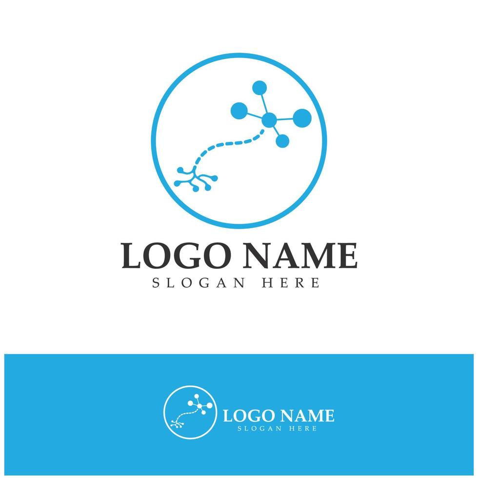 Neuron logo or nerve cell logo design,molecule logo illustration template icon with vector concept