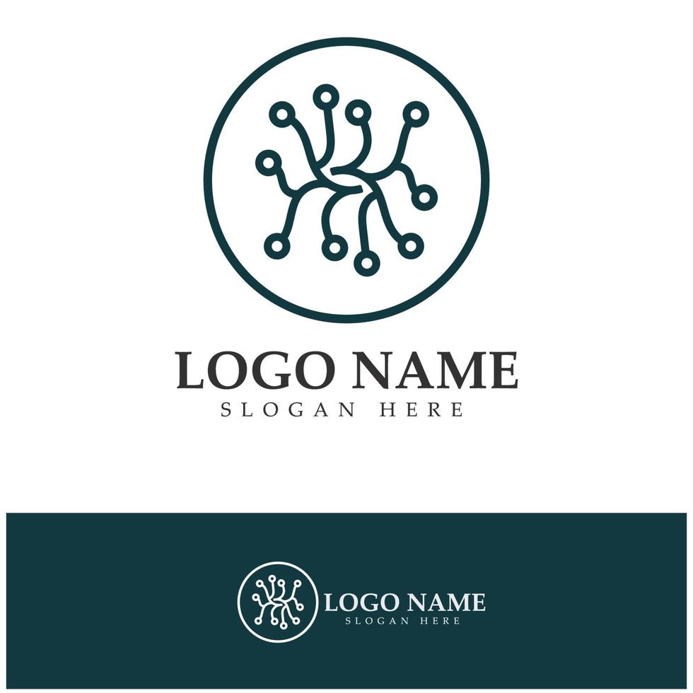 Neuron logo or nerve cell logo design,molecule logo illustration template icon with vector concept