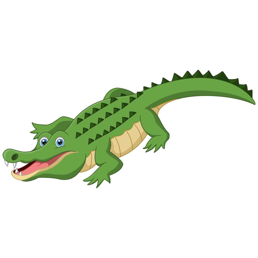 Cute alligator cartoon on white background vector