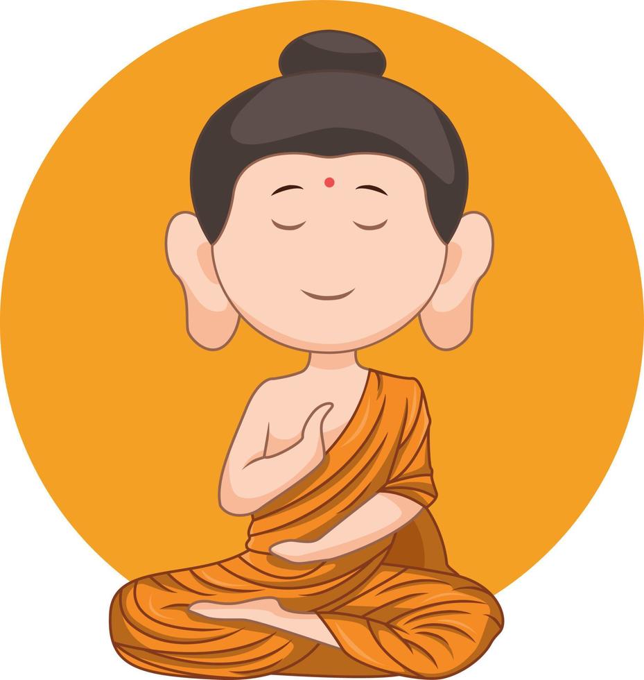 buddha purnima o vesak día en meditación vector