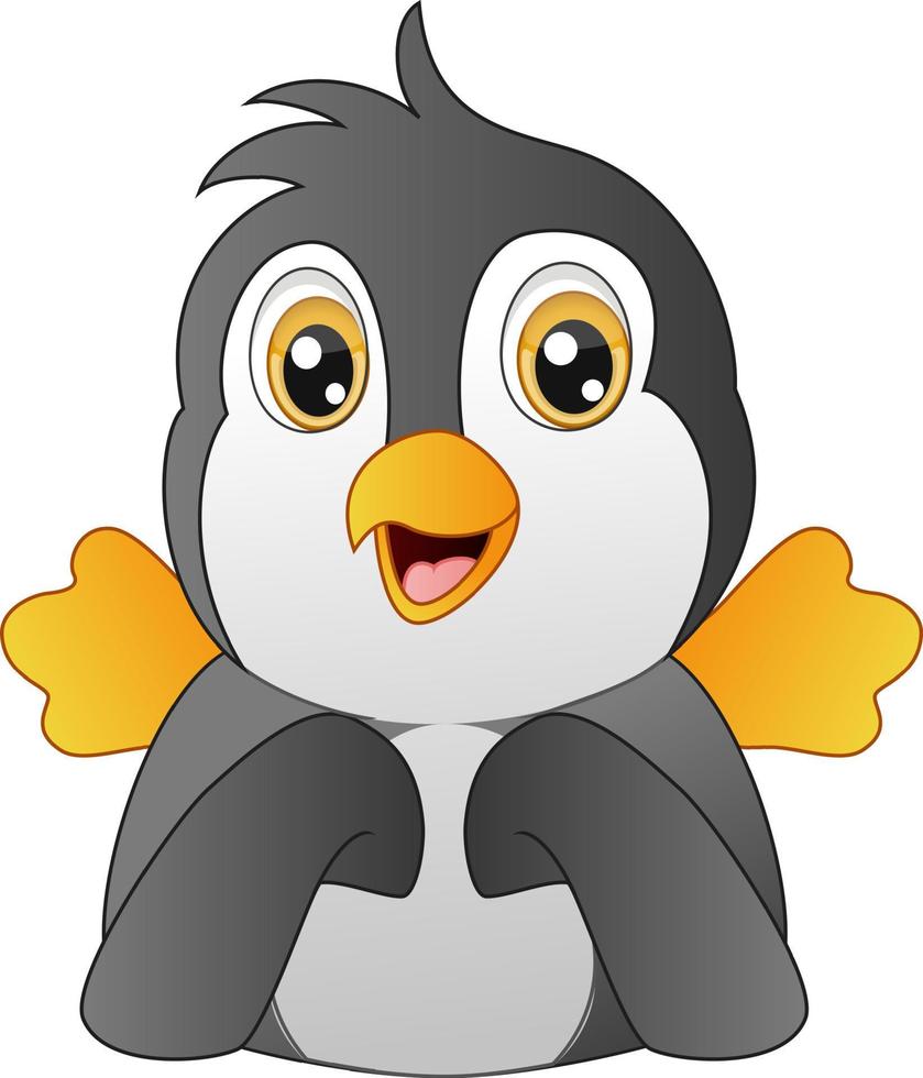 Cute baby penguin laying down vector