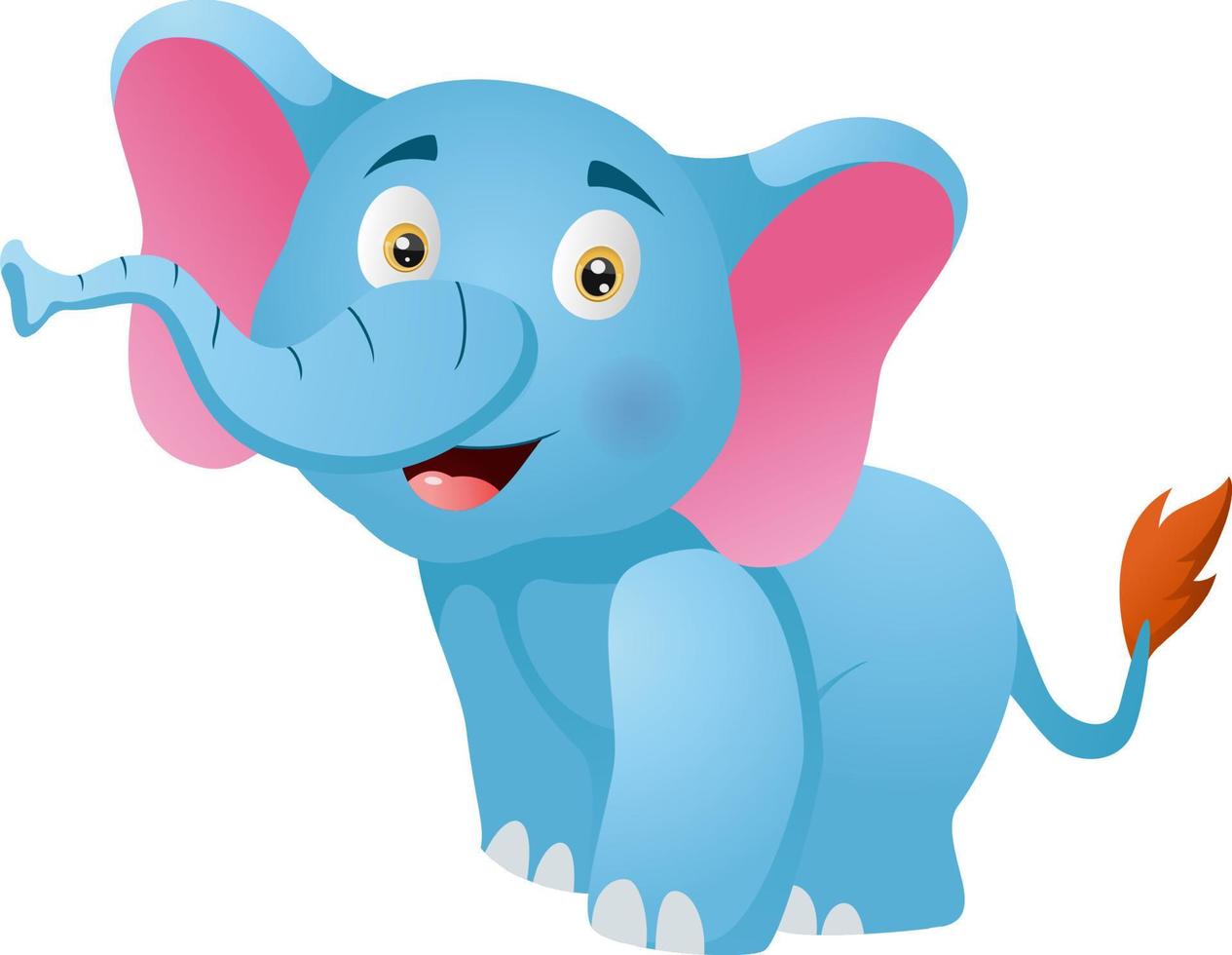 Cute elephant on white background vector