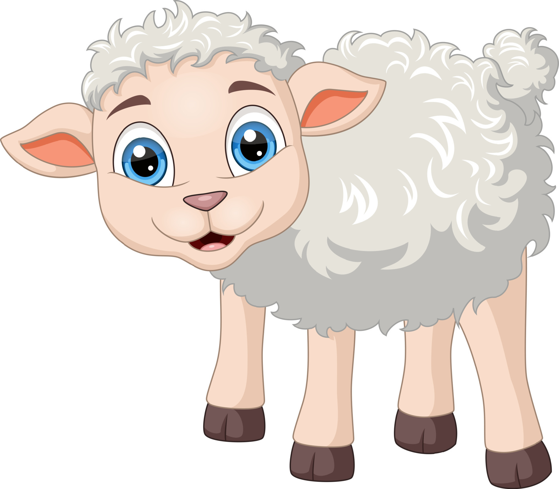 Cute baby sheep cartoon on white background 9780527 Vector Art at Vecteezy