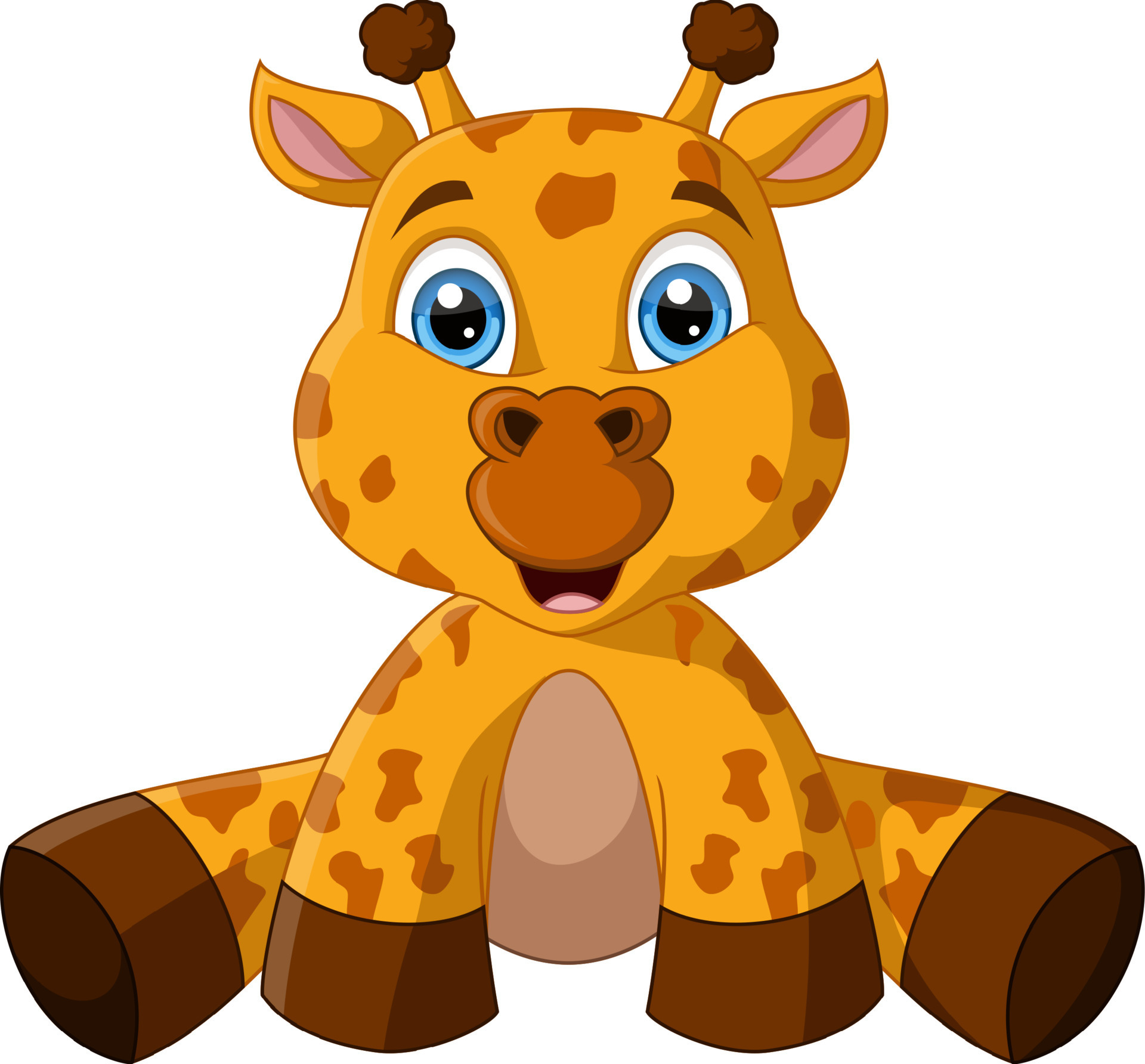 Cute baby giraffe cartoon sitting 9780531 Vector Art at Vecteezy