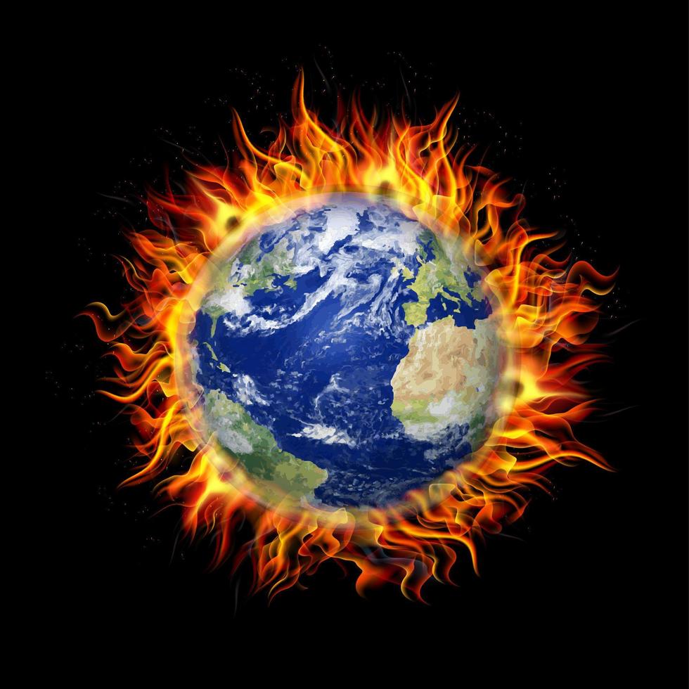 Globe in Fire vector