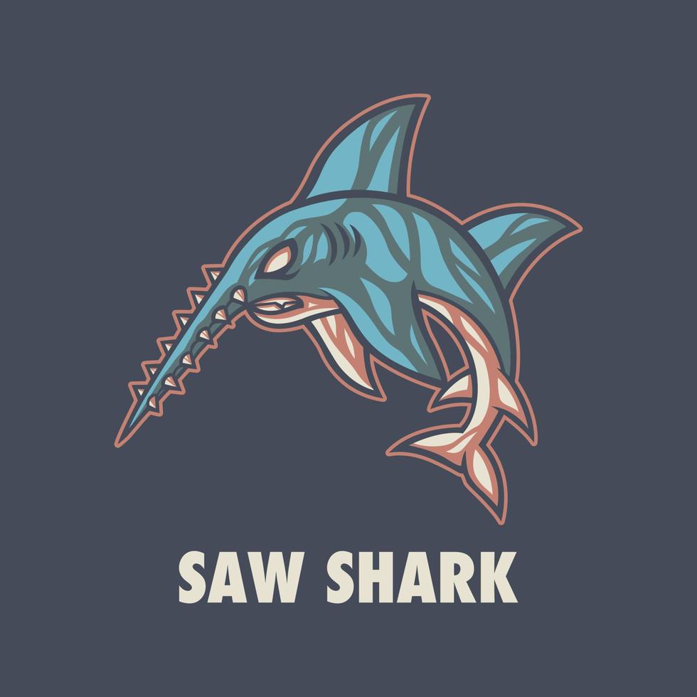 logotipo de la mascota del tiburón sierra vector